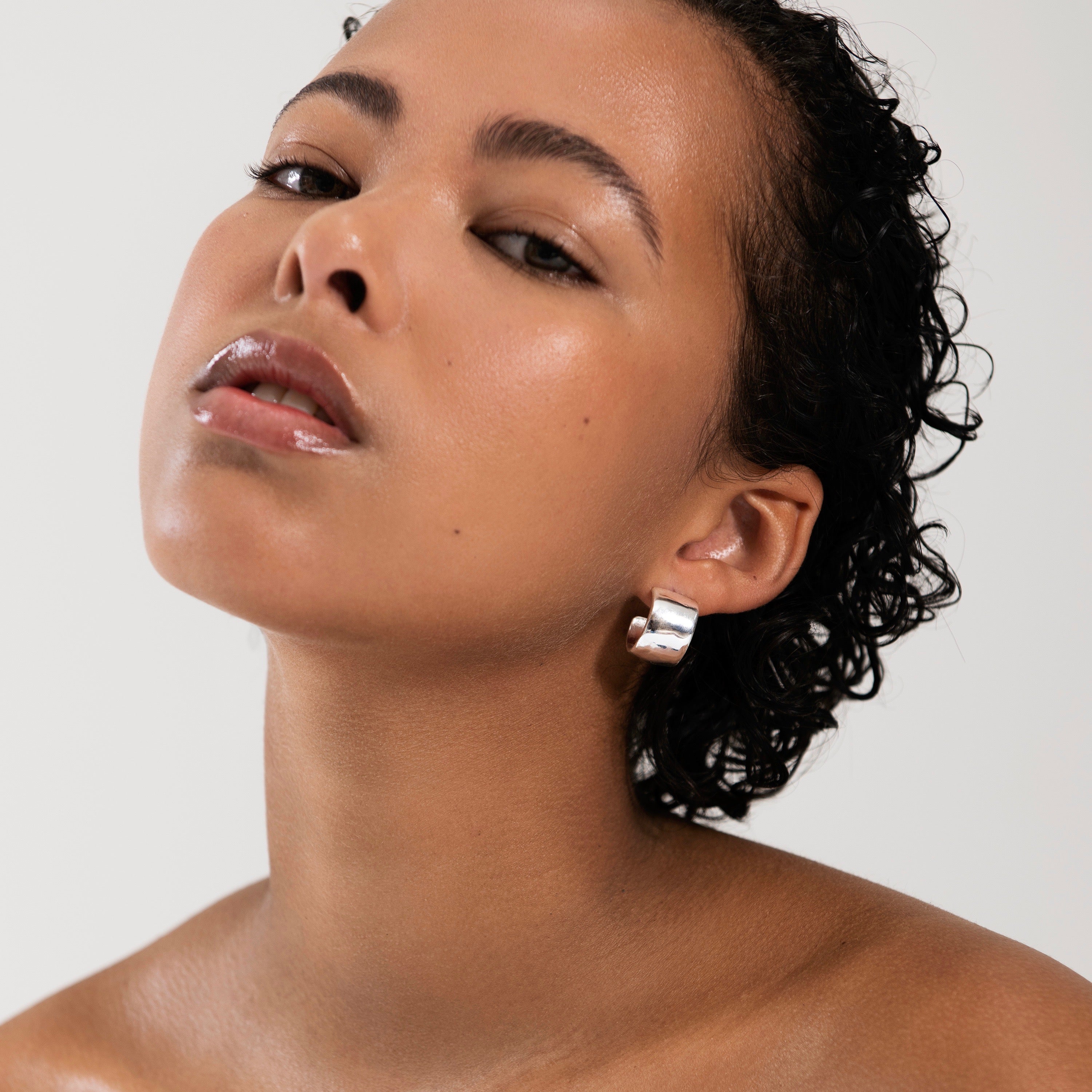 1.2 Wide Hoops - Silver